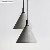 Modern Nordic Conical Suspension Light: Grey 1-Light Pendant Fixture For Dining Room