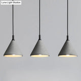 Modern Nordic Conical Suspension Light: Grey 1-Light Pendant Fixture For Dining Room