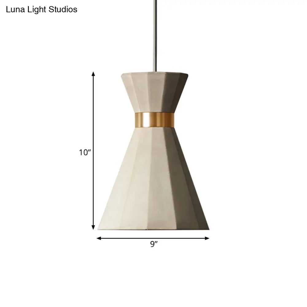Modern Nordic Geometric Pendant Light - Grey Cement 9’/10’ Wide