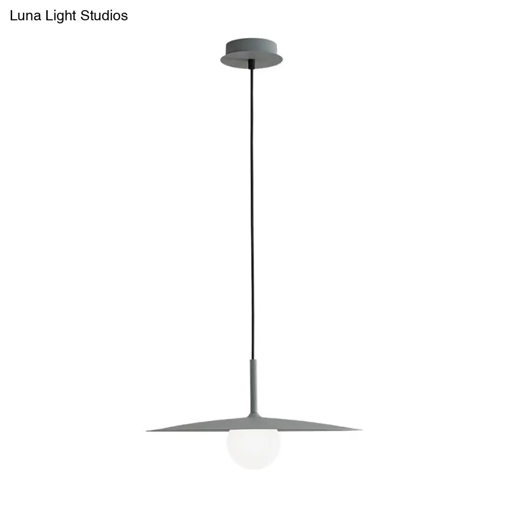 Modern Nordic Hanging Pendant Light With Milk Glass Shade - Single Bulb Ceiling Fixture In