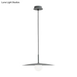 Modern Nordic Hanging Pendant Light With Milk Glass Shade - Single Bulb Ceiling Fixture In