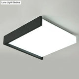 Modern Nordic Led Ceiling Light With Acrylic Square Design In Black And White