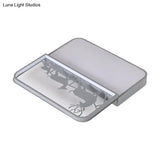 Modern Nordic Led Flush Ceiling Light - Black/Grey Deer Mount With Aluminum Square Shade