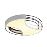 Modern Nordic Metal Black & White Led Flushmount Ceiling Lamp (18/21.5) - Warm/White Light