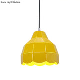 Modern Nordic Metal Pendant Light - Black/Gray/White/Yellow/Blue Folded Design 1 Dining Room