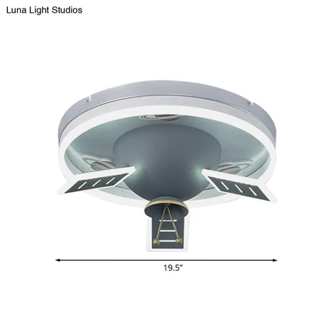 Modern Nordic Satellite Flush Mounted Ceiling Light In Grey - Led Acrylic Lamp For Kids