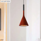 Modern Nordic Style Funnel Kitchen Bar Pendant Light - Red/White/Black