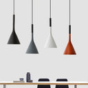 Modern Nordic Style Funnel Kitchen Bar Pendant Light - Red/White/Black White