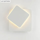 Modern Nordic Wall Lamp With Moveable Iron Arm Flush Mount Sconce In Black/White - Led Light Acrylic