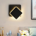 Modern Nordic Wall Lamp With Moveable Iron Arm Flush Mount Sconce In Black/White - Led Light Acrylic