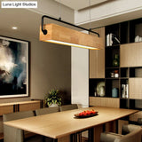 Modern Nordic Wood Island Pendant Light - Strip Design For Restaurants