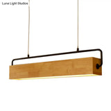 Modern Nordic Wood Island Pendant Light - Strip Design For Restaurants