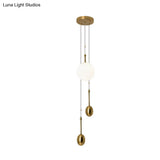 Modern Opal Glass Ball Pendant Light With Gold Modo Deco - Bedside/Ceiling Lamp