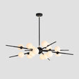 Modern Opal Glass Starburst Chandelier - Stylish Ceiling Light For Living Room 12 / Black