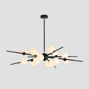 Modern Opal Glass Starburst Chandelier - Stylish Ceiling Light For Living Room 12 / Black
