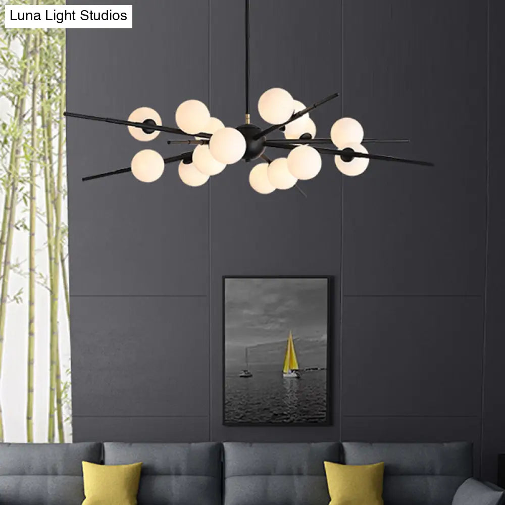 Modern Opal Glass Starburst Chandelier - Stylish Ceiling Light For Living Room
