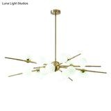 Modern Opal Glass Starburst Chandelier - Stylish Ceiling Light For Living Room