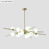 Modern Opal Glass Starburst Chandelier - Stylish Ceiling Light For Living Room