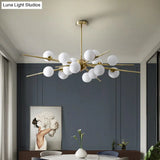 Modern Opal Glass Starburst Chandelier - Stylish Ceiling Light For Living Room