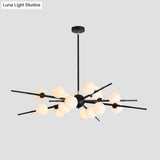 Modern Opal Glass Starburst Chandelier - Stylish Ceiling Light For Living Room
