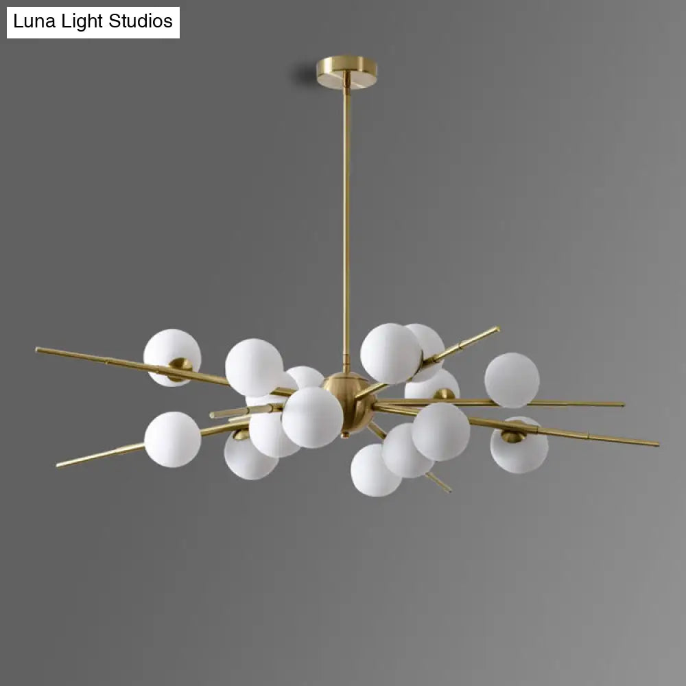 Modern Opal Glass Starburst Chandelier - Stylish Ceiling Light For Living Room