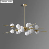 Modern Opal Glass Starburst Chandelier - Stylish Ceiling Light For Living Room