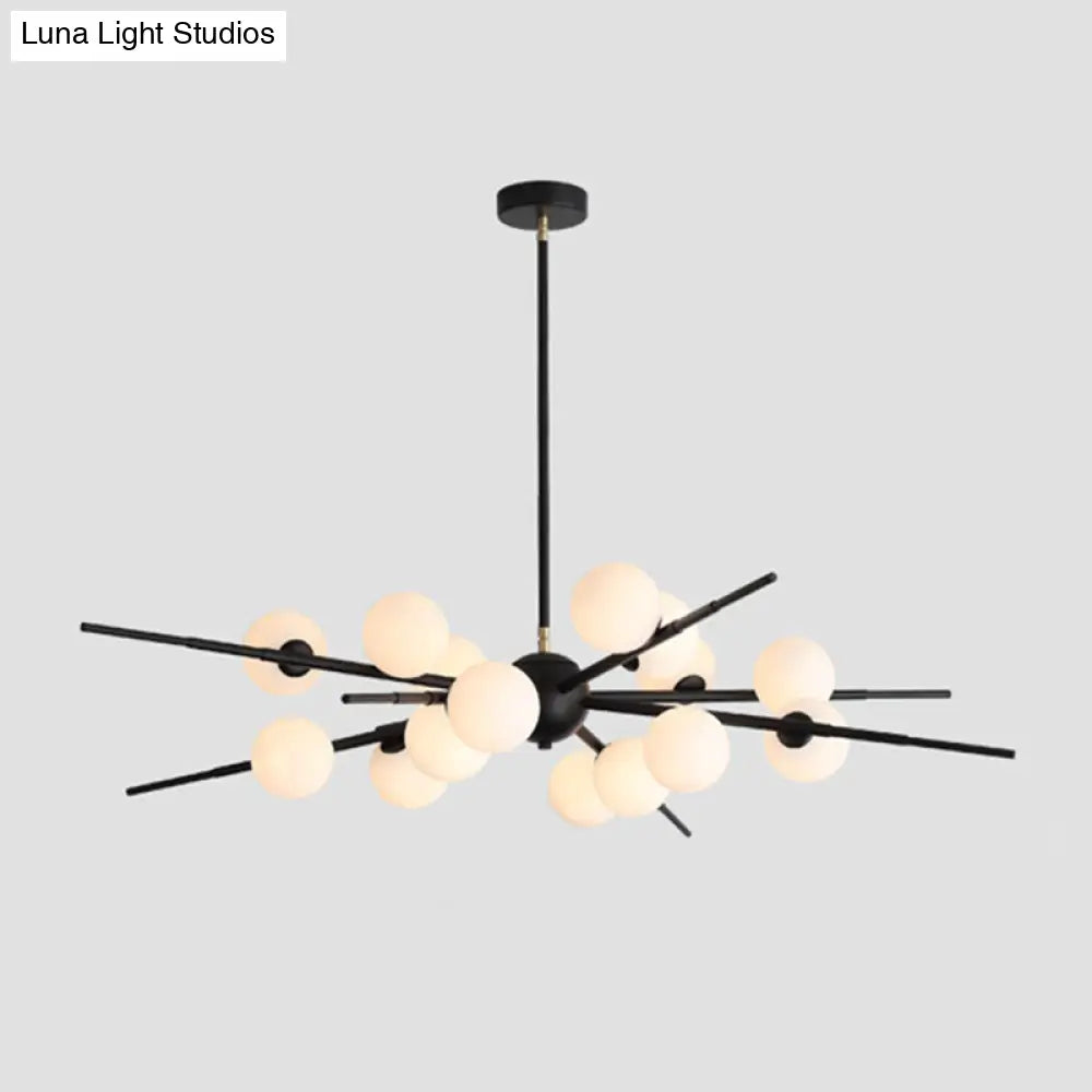 Modern Opal Glass Starburst Chandelier - Stylish Ceiling Light For Living Room