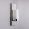 Modern Opal Glass Tube Wall Sconce Light With Chrome Finish And Metal Backplate