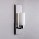 Modern Opal Glass Tube Wall Sconce Light With Chrome Finish And Metal Backplate