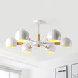 Modern Orb Hanging Chandelier With 6 Lights - Metal Pendant Fixture For Living Room White