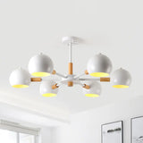Modern Orb Hanging Chandelier With 6 Lights - Metal Pendant Fixture For Living Room White