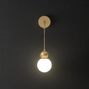 Modern Orb Wall Lamp With Milky Glass Shade - Elegant Gold Sconce Light / 5