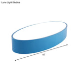Modern Oval Acrylic Led Flush Mount Ceiling Light - Simple Style Lamp For Kids Bedrooms Multiple