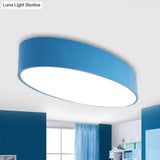 Modern Oval Acrylic Led Flush Mount Ceiling Light - Simple Style Lamp For Kids’ Bedrooms Multiple