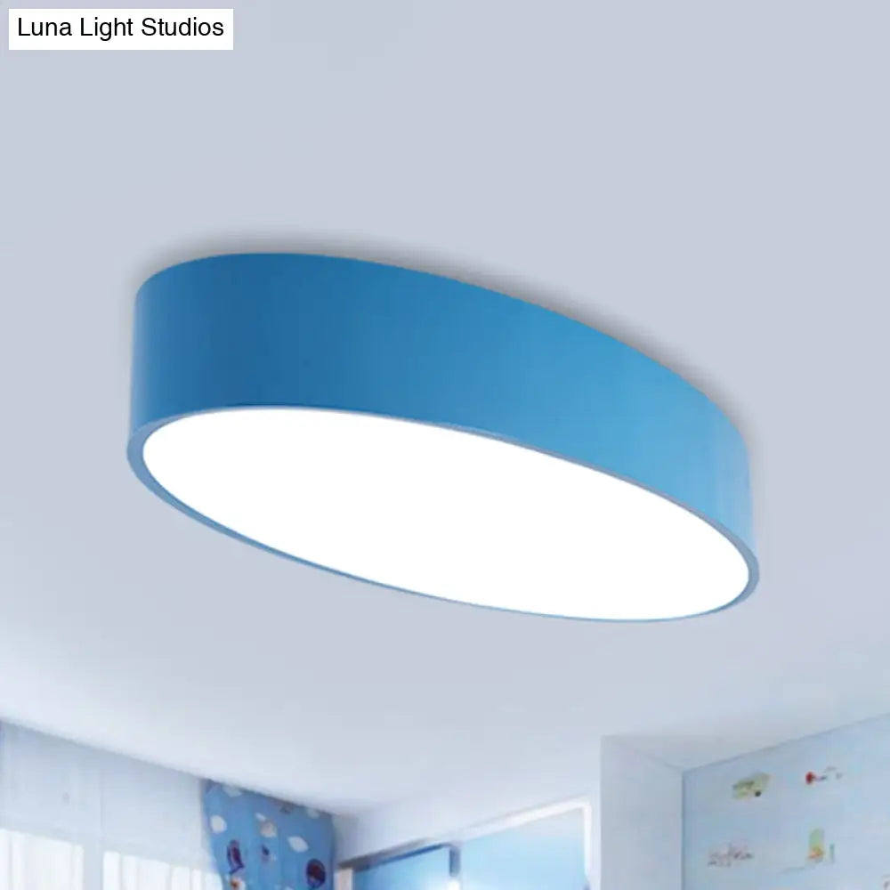 Modern Oval Acrylic Led Flush Mount Ceiling Light - Simple Style Lamp For Kids Bedrooms Multiple