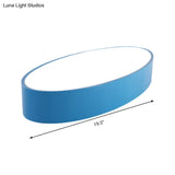 Modern Oval Acrylic Led Flush Mount Ceiling Light - Simple Style Lamp For Kids’ Bedrooms Multiple