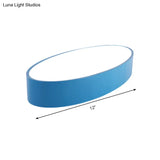 Modern Oval Acrylic Led Flush Mount Ceiling Light - Simple Style Lamp For Kids’ Bedrooms Multiple
