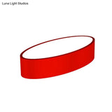 Modern Oval Acrylic Led Flush Mount Ceiling Light - Simple Style Lamp For Kids’ Bedrooms Multiple