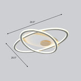 Modern Oval Flush Mount Led Ceiling Light Fixture For Bedroom Grey / 20.5’(53Cm) Warm