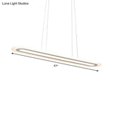 Modern Oval Led Ceiling Pendant Light Kit In Warm/White/Natural 16’/23.5’/31.5’ Wide
