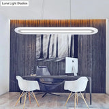 Simplicity Led Acrylic Hanging Lamp Kit - White Oval Ceiling Pendant In Warm/White/Natural Light