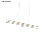 Modern Oval Led Ceiling Pendant Light Kit In Warm/White/Natural 16’/23.5’/31.5’ Wide