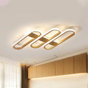 Modern Oval Led Gold Ceiling Lamp – Acrylic Flush Mount Lighting In Warm/White Light - Ideal For