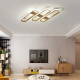Modern Oval Led Gold Ceiling Lamp Acrylic Flush Mount Lighting In Warm/White Light - Ideal For