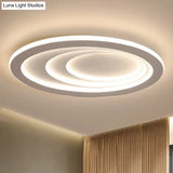 Modern Oval Living Room Ceiling Lamp - Acrylic Led Flush Mount Adjustable Width