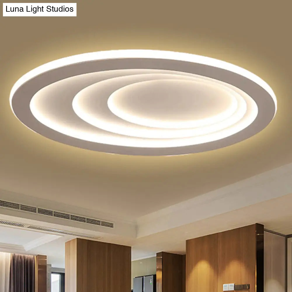 Modern Oval Living Room Ceiling Lamp - Acrylic Led Flush Mount Adjustable Width