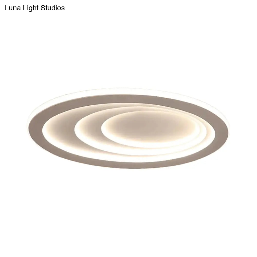 Modern Oval Living Room Ceiling Lamp - Acrylic Led Flush Mount Adjustable Width