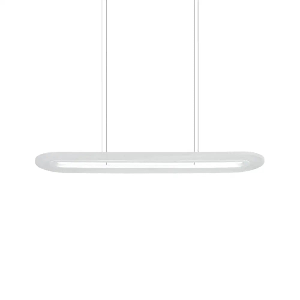 Modern Led Oval Office Ceiling Pendant | Acrylic 31.5/39 Wide Warm/White/Natural Light