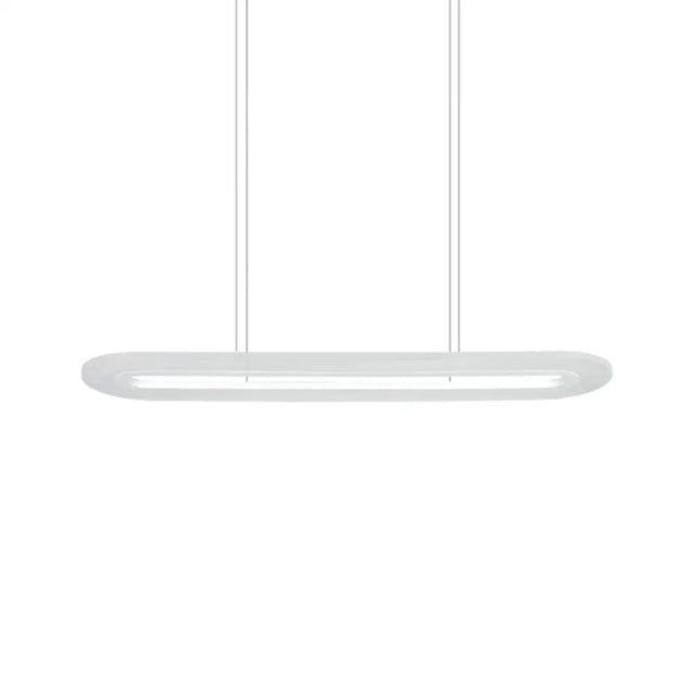 Modern Led Oval Office Ceiling Pendant | Acrylic 31.5/39 Wide Warm/White/Natural Light