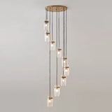 Modern Oval Panel Pendant Light Fixture For Glass Staircase 9 / Clear